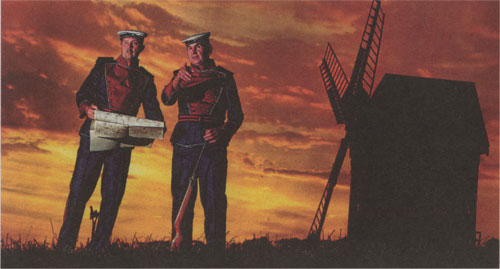 Die ersten Sp�her des Ulanenregiments sind schon an der Bockwindm�hle eingetroffen.
Foto: Tilo Schroth