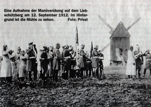 Eine Aufnahme der Man�ver�bung auf dem Liebschutzberg am 12. September 1912